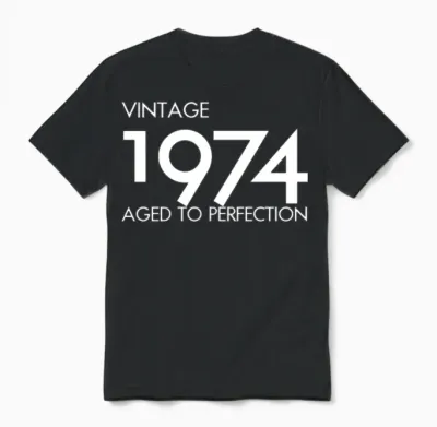 Vintage 1974 Aged to Perfection 51st Birthday Gift Unisex T-Shirt - Black