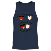A Little Bit German Irish Ireland Heart Flags Unisex Tank Top - Navy – 2