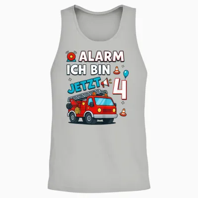 Alarm Ich Bin Jetzt 4 Feuerwehr Geburtstag Unisex Tank Top - Ash