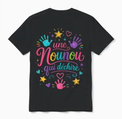 Cadeau Nounou Qui Déchire Original Nourrice Drole Babysitter Unisex T-Shirt - Black