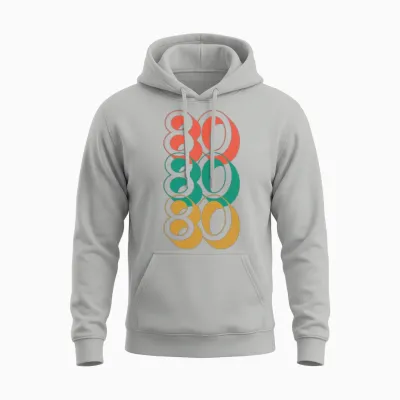 Retro 80s Unisex Hoodie - Ash