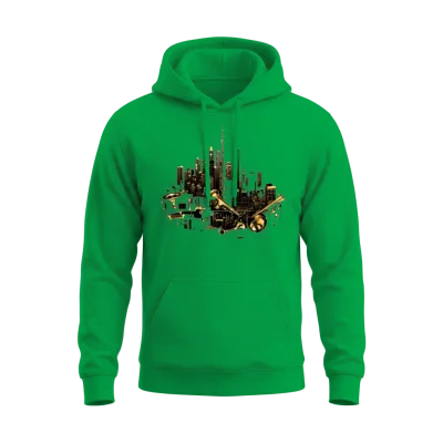 Music Musical Instrument City Skyline Musician Unisex Hoodie - Irish Green