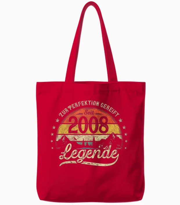 Legende Seit 2008 18 Jahre 18. Geburtstag Junge Geschenk Tote Bags in Red