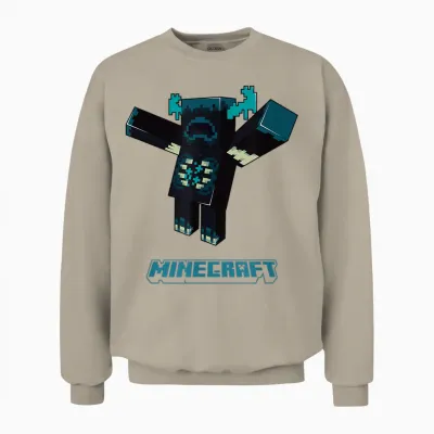 Minecraft Sculk Shriekers Hostile Mob Warden Attacking T-Shirt, Blue Unisex Sweatshirt - Sand