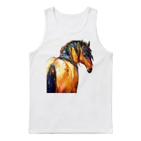 Cool Horse Vintage Lovers Unisex Tank Top - White – 1