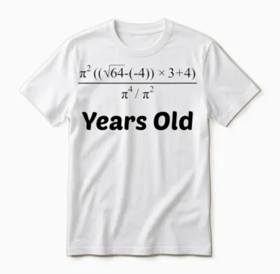 Algebra Equation 40th Birthday Unisex T-Shirt - White