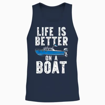 La Vie Est Meilleure Sur Un Bateau Unisex Tank Top - Navy