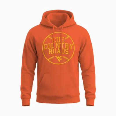 Cue Country Roads - West Virginia Mountaineers Baseball Unisex Hoodie - Orange
