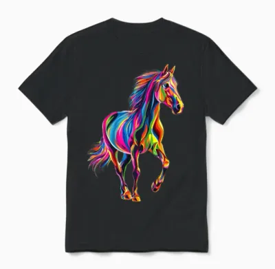Horse Unisex T-Shirt - Black