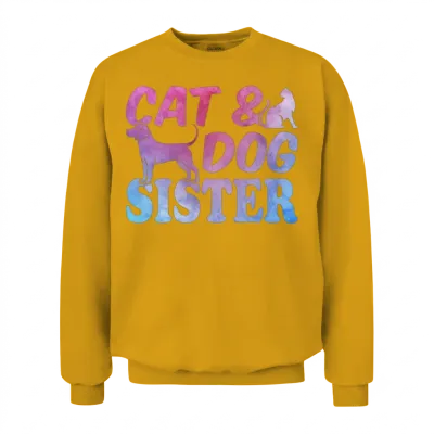 Cat Owner Cat Lover Dog Owner Dog Lover Cat & Dog Unisex Sweatshirt - Gold