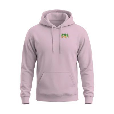 Cactus, Cactus Pocket, Plant Lover, Minimalist Unisex Hoodie - Light Pink