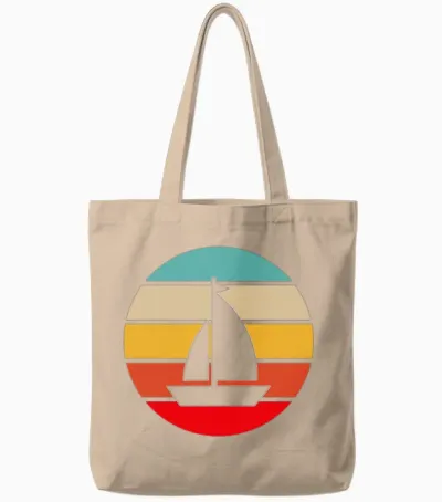 Sailing Retro Tote Bags - Natural