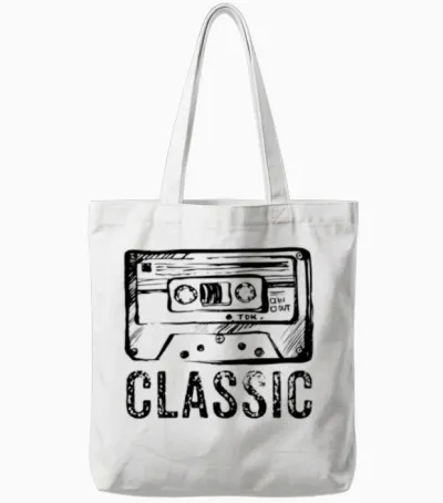 Retro Tote Bags - White