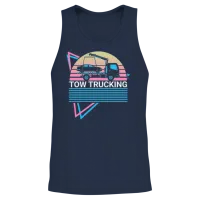 Tow Trucking Tow Truck Retro Unisex Tank Top - Navy – 2