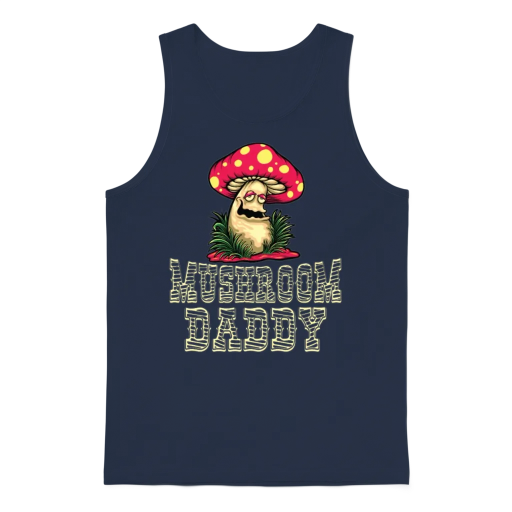 Retro Mushroom Daddy Dad Unisex Tank Top - Navy