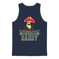 Retro Mushroom Daddy Dad Unisex Tank Top - Navy – 1