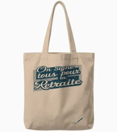Retraite à Signer Et Dédicacer, Cadeau Départ à La Retraite Tote Bags - Natural