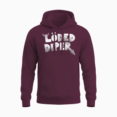 Diary of a Wimpy Kid Löded Diper Distressed Logo Unisex Hoodie - Maroon