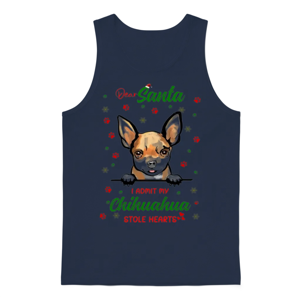 Chihuahua Dog Christmas Dog Breed Unisex Tank Top - Navy
