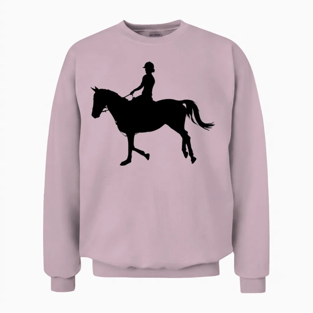 Equestrian, Horse Riding, Horse, Competition Unisex Sweatshirt in Light Pink