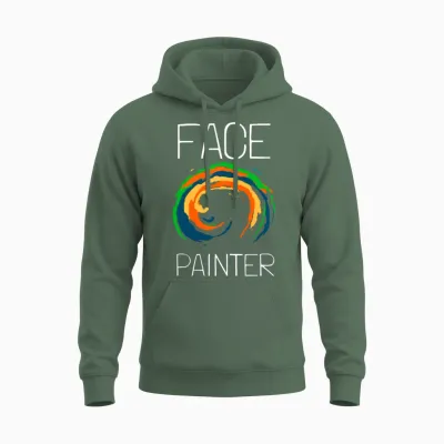 Face Painter and Face Painting Unisex Hoodie - Military Green