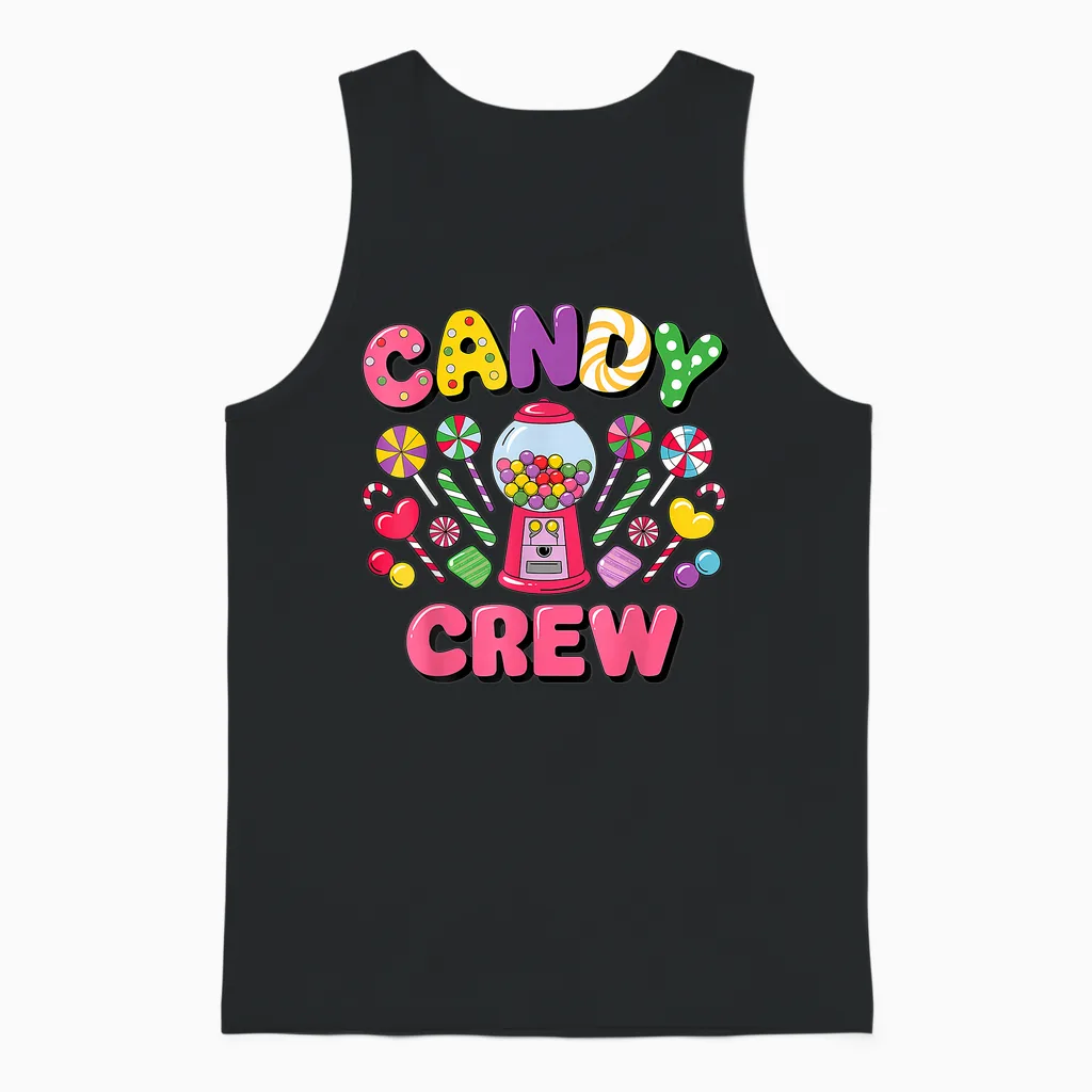 Candy Land Candy Crew Decorations Sweetie Candy Squad Cool Unisex Tank Top in Black