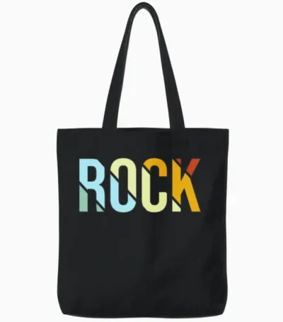 Rock Retro Tote Bags - Black