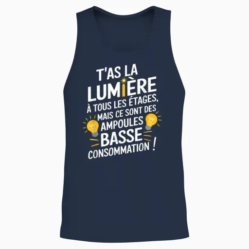 You Have Light on All Floors but Low Bulbs Conso T-Shirt, Black, S Unisex Tank Top - Navy