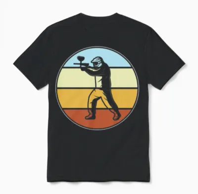 Paintball Retro Unisex T-Shirt - Black