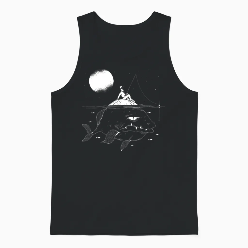 Lurking Fish Unisex Tank Top in Black