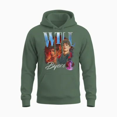 Stranger Things Will Homage Unisex Hoodie - Military Green