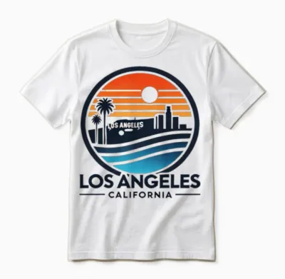 Los Angeles Retro Unisex T-Shirt - White