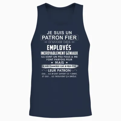 Proud Boss General Employees Gift T-Shirt, Black, S Unisex Tank Top - Navy