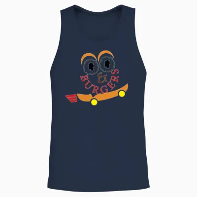 Burgers Fast Food Unisex Tank Top - Navy
