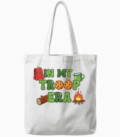 In My Troop Era Scout Leader Camping Cookies Troop Girl Tote Bags - White