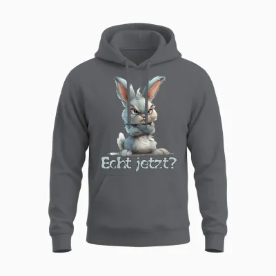 Lustiges Statement Kaninchen I Nein Hase Echt Jetzt? Unisex Hoodie - Charcoal
