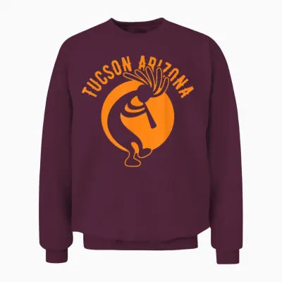 Tucson Arizona Souvenir Dansant Kokopelli Design Vieilli Unisex Sweatshirt - Maroon