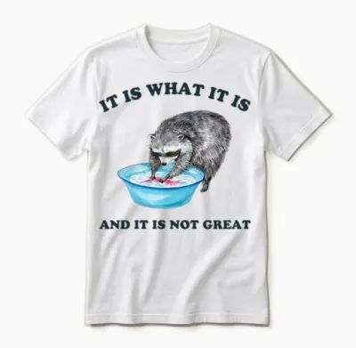 It Is What It Is Raccoon Funny Unisex T-Shirt - White