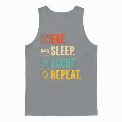 Eat Sleep Scout Repeat Funny Scouting Lover Unisex Tank Top - Sport Grey