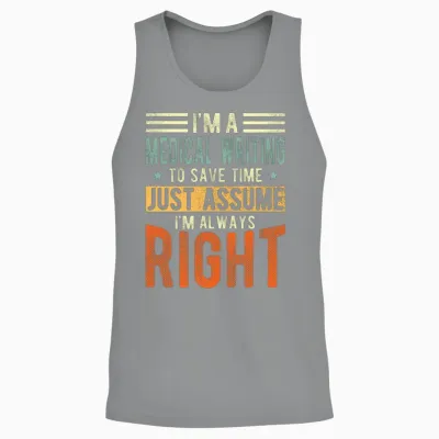 Medical Writing Unisex Tank Top - Sport Grey