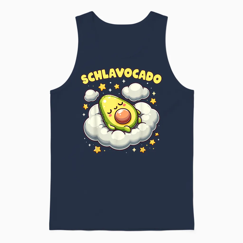 Schlavocado Lustiges Avocado Schlafshirt Nachtshirt Schlafen Unisex Tank Top in Navy