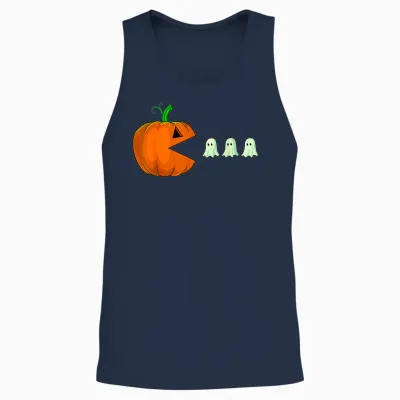 Halloween Pumpkin Funny Ghosts Boys Kids Women Men Unisex Tank Top - Navy