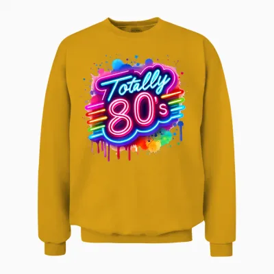 Retro 1980's Colorful Totally 80's Funny 80 Rave Theme Party Unisex Sweatshirt - Gold