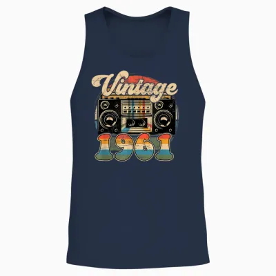 Original 1961 Vintage Anniversaire 65 Ans Pour Hommes Femmes Unisex Tank Top - Navy