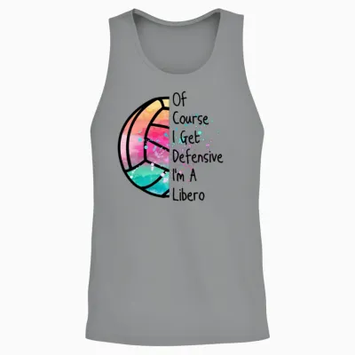 Libero Defensive Volleyball Player Quote Unisex Tank Top - Sport Grey