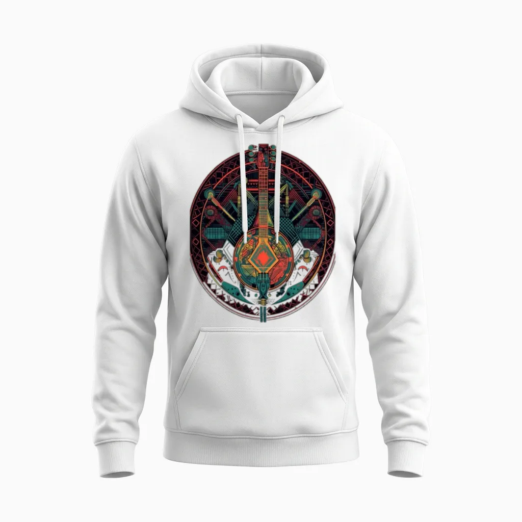 Banjo Guitar Guitarist Banjo Player Music Lover Unisex Hoodie in White