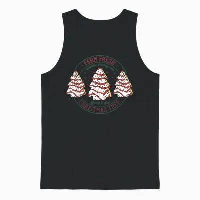 Farm Fresh Christmas Tree Frosting Frosted Cake Debbie Unisex Tank Top - Black