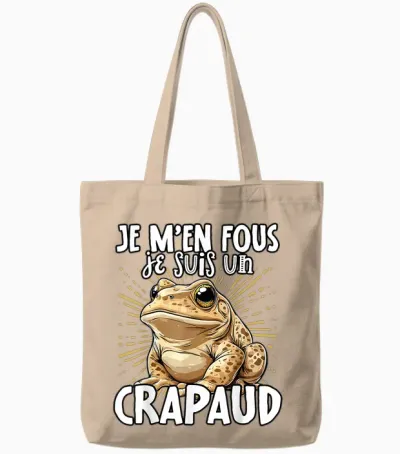Je M'en Fous Je Suis Un Toad - Cute Toad T-Shirt, Black, S Tote Bags - Natural