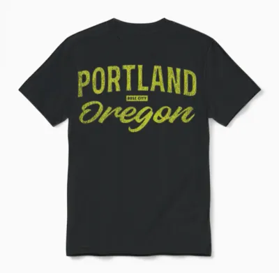 Retro Portland Oregon Unisex T-Shirt - Black