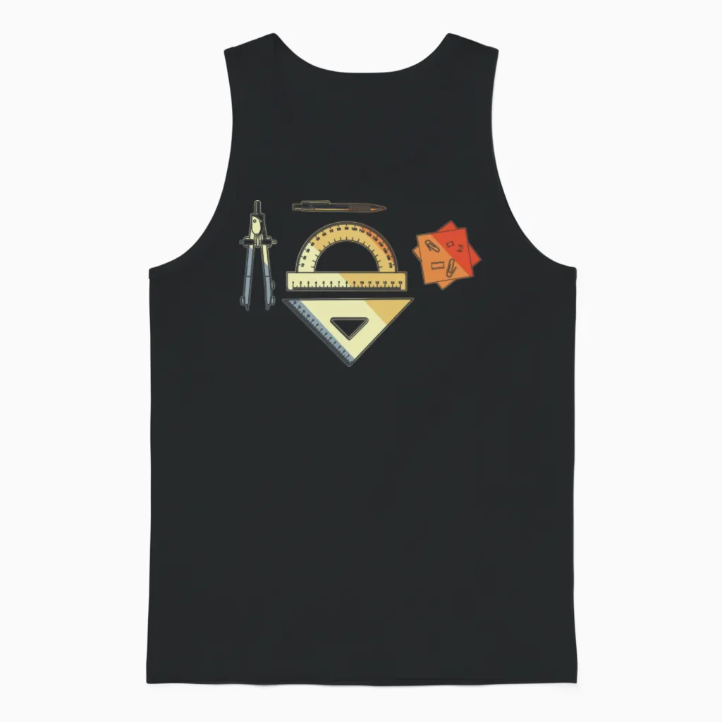 Retro Architect Unisex Tank Top in Black